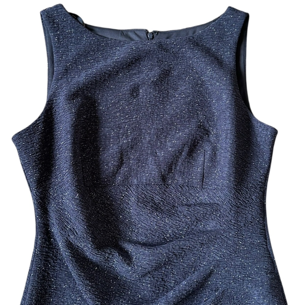 ELIZA J midnight blue glitter bodycon below knee evening party dress size 12 - Picture 2 of 7